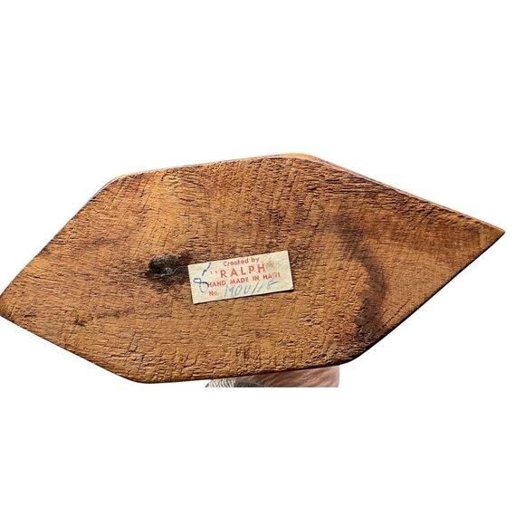 Dancing Woman Handmade Wood Sculpture By Ralph From Haiti 19"H x 5.5"W - Picture 5 of 6